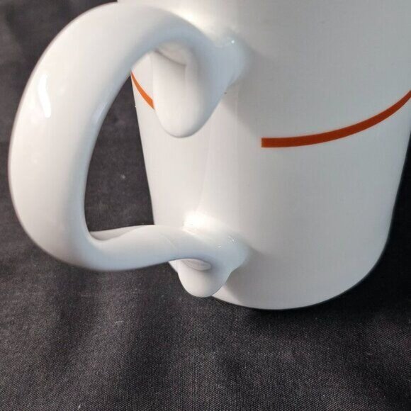 2015 Starbuck's TAZO Tea Mug/Cup, Ornate Scroll, White Burnt Orange Fleur De Lis - Picture 5 of 11
